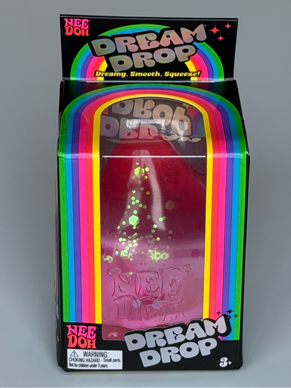 NeeDoh Dream Drop Pink Sparkle Squishy Sensory Toy Schylling New In Box